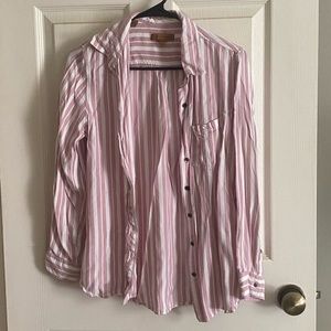 Pink striped button down